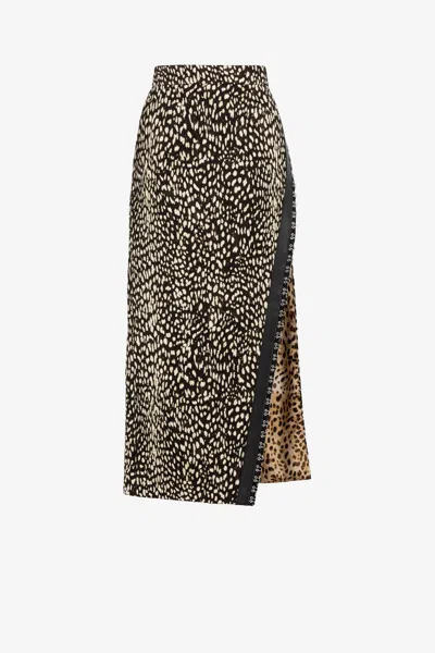Roberto Cavalli Cheetah-print Skirt In Black