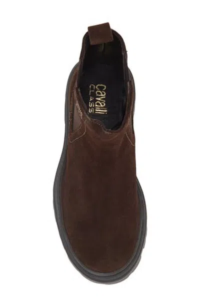 Roberto Cavalli Chelsea Lug Sole Boot In Brown