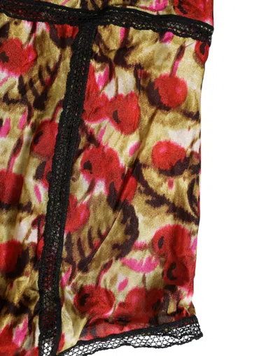 Roberto Cavalli Cherry-print Lace Bodysuit In Multi