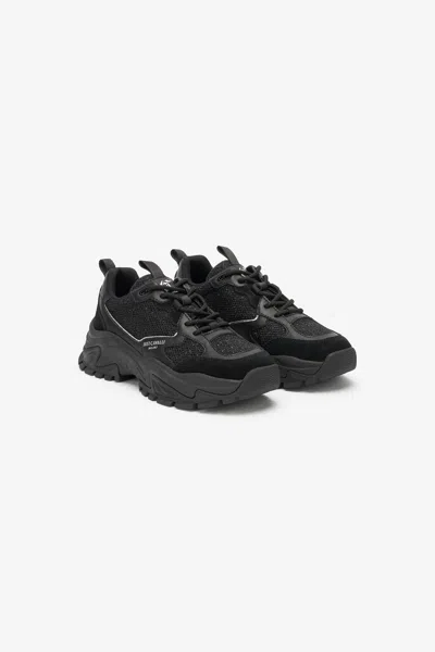 Roberto Cavalli Chunky Sole Sneakers With Tread In Black