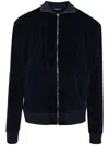 Roberto Cavalli Ciniglia Track Jacket In 04926 Navy