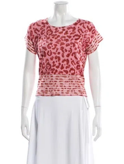Pre-owned Roberto Cavalli Class Animal Print Crew Neck Top In Pink
