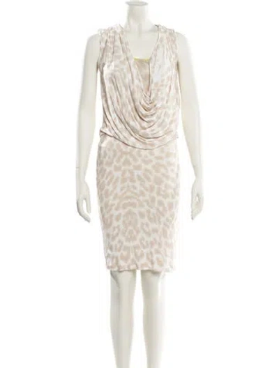 Pre-owned Roberto Cavalli Class Animal Print Knee-length Dress In Neutral