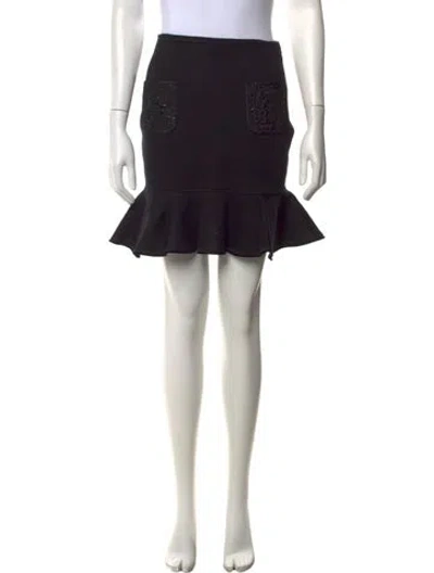 Pre-owned Roberto Cavalli Class Lace Pattern Mini Skirt In Black