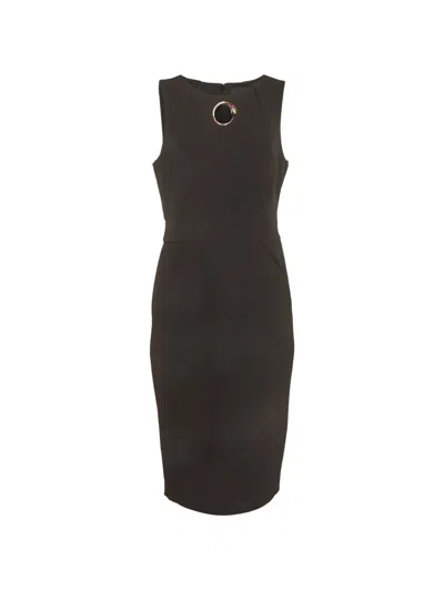 Pre-owned Roberto Cavalli Class Pleated Sleeveless Dress In Black