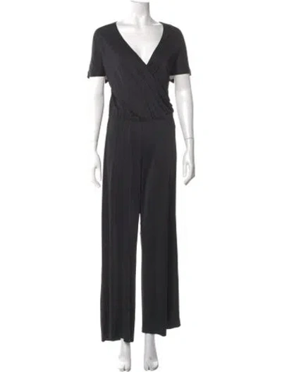Pre-owned Roberto Cavalli Class Plunge Neckline Jumpsuit In Gray