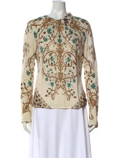 Pre-owned Roberto Cavalli Class Vintage 2000's Top In Neutral