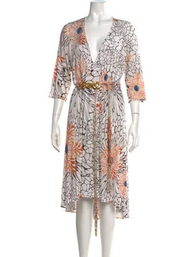Pre-owned Roberto Cavalli Class Vintage Midi Length Dress In Multicolor