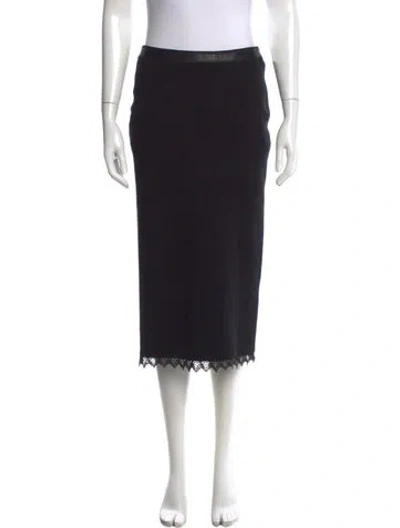 Pre-owned Roberto Cavalli Class Wool Midi Length Skirt In Black