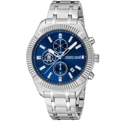 Roberto Cavalli Classic Chronograph Quartz Blue Dial Men's Watch Rc5g011m0055 In Metallic