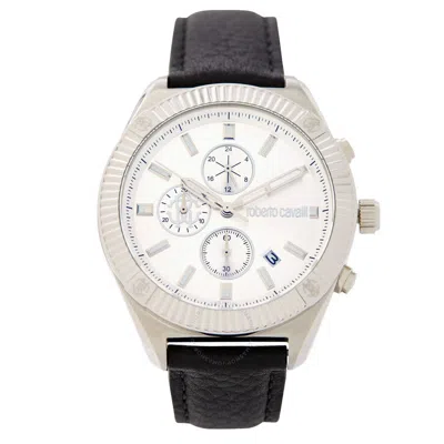 Roberto Cavalli Classic Chronograph Quartz Silver Dial Men's Watch Rc5g011l0015 In Black
