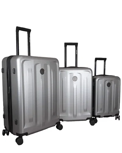 Roberto Cavalli Classic Molded 3pc Expandable Luggage Set In Silver