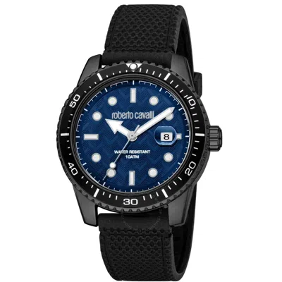 Roberto Cavalli Classic Quartz Blue Dial Men's Watch Rc5g084p0075 In Black