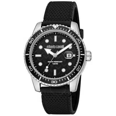 Roberto Cavalli Classic Quartz Silver Dial Men's Watch Rc5g084p0065 In Black
