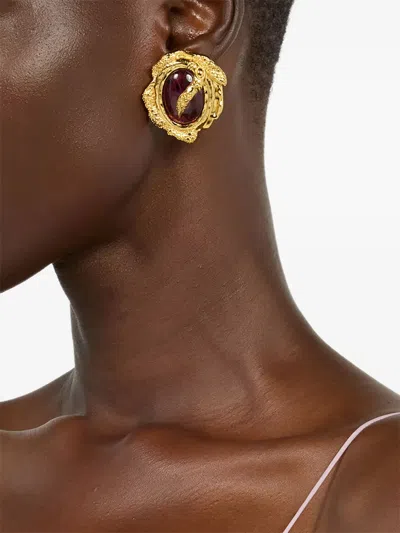 Roberto Cavalli Clip-on Earrings In Gold