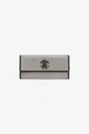 Roberto Cavalli Clutch With Crystals And Mirror Snake Monogram In Crystal