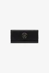 Roberto Cavalli Clutch With Crystals And Mirror Snake Monogram In Black