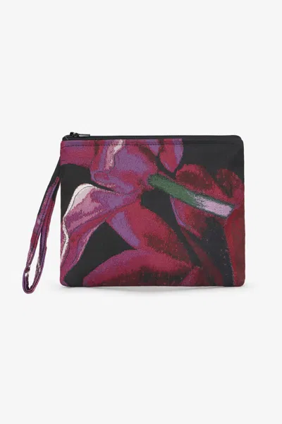 Roberto Cavalli Clutch With Floral Pattern In Multicolor