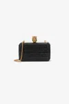Roberto Cavalli Clutch With Rhinestones And Tiger In Black