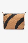 Roberto Cavalli Clutch With Zebra Print In Camel/black