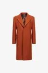 Roberto Cavalli Coat With Broccato Lining In Orange