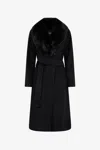 Roberto Cavalli Coat With Faux Fur Collar In Black