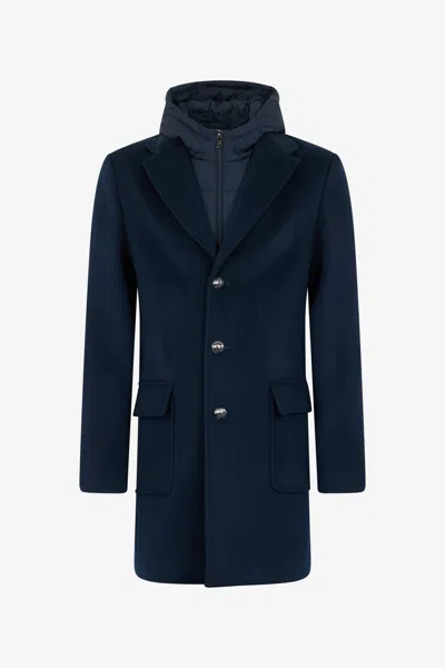 Roberto Cavalli Coat With Padded Inner Insert In Dark Blue