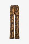 Roberto Cavalli Cobra Print Trousers In Brown