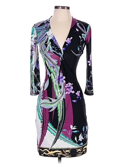 Pre-owned Roberto Cavalli Cocktail Dress In Purple