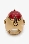 Roberto Cavalli Cocktail Ring With Fang And Gemstone In Gold