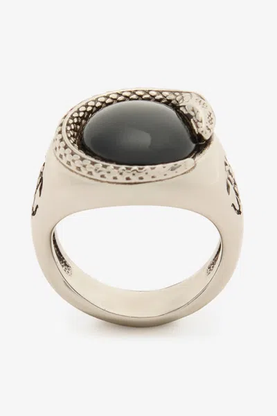 Roberto Cavalli Cocktail Ring With Snake In Silver