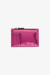 Roberto Cavalli Coin Purse With Snake Print In Fuchsia