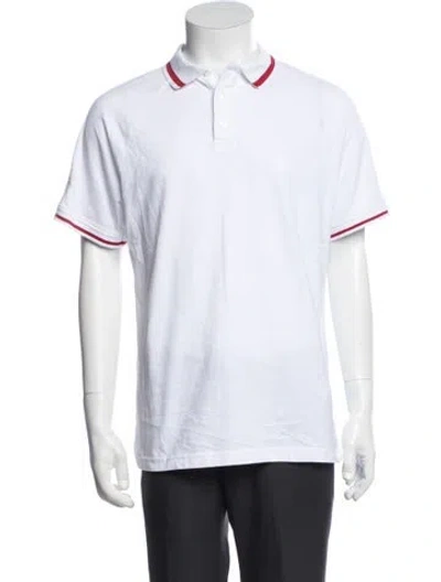 Pre-owned Roberto Cavalli Collar Short Sleeve Polo Shirt In White
