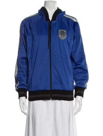 Pre-owned Roberto Cavalli Colorblock Pattern Jacket In Blue