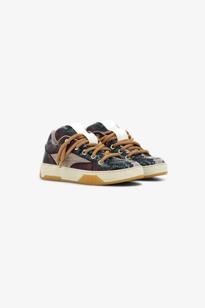 Roberto Cavalli Colorful Low-top Sneakers In Dark Green