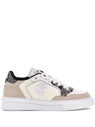Roberto Cavalli Colour-block Sneakers In White