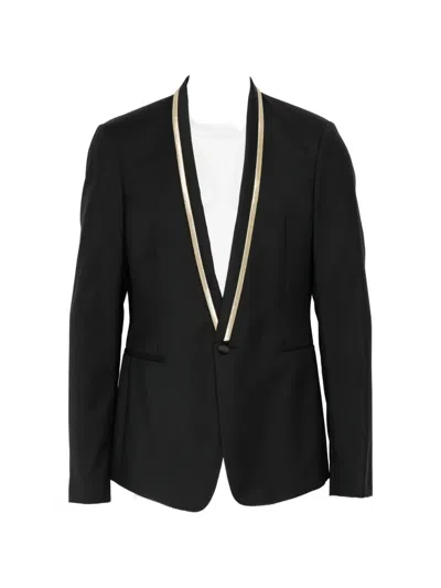 Roberto Cavalli Contrast-trim Shawl-lapel Jacket In Black