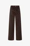 Roberto Cavalli Jaguear-print Corduroy Trousers In Brown