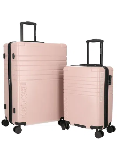 Roberto Cavalli Core Molded Collection 2pc Expandable Luggage Set In Pink