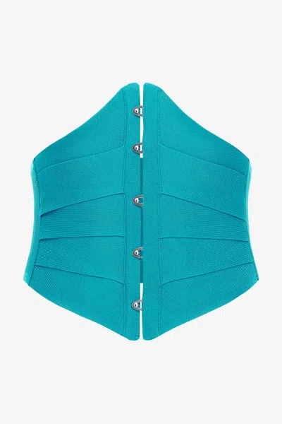 Roberto Cavalli Corset With Hooks In Light Blue