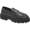 Roberto Cavalli Logo Platform Lug Loafer In Black