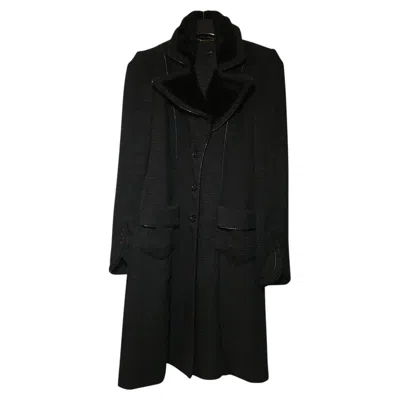 Pre-owned Roberto Cavalli Cotton Coat In Black