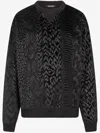 Roberto Cavalli Sweatshirt With Animal Print In Black