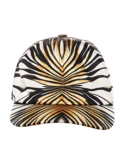 Pre-owned Roberto Cavalli Cotton Printed Baseball Hat In Yellow