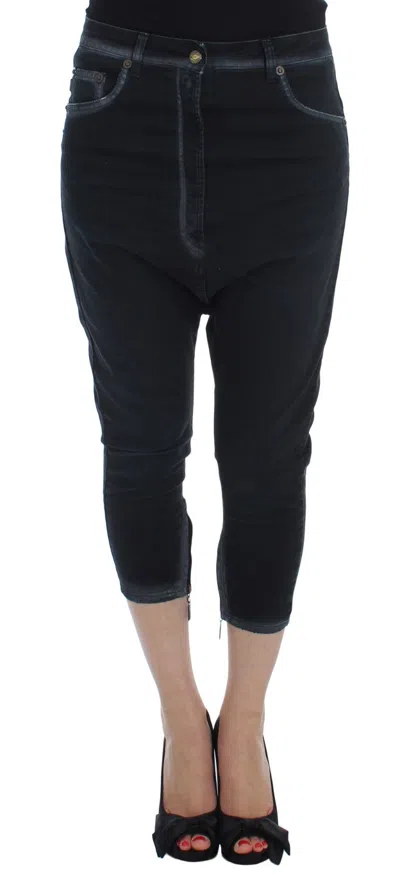 Roberto Cavalli Cotton Stretch Baggy Jeans In Blue