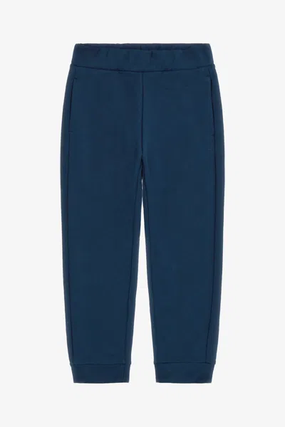 Roberto Cavalli Cotton Sweatpants With Rc Crest In Blue