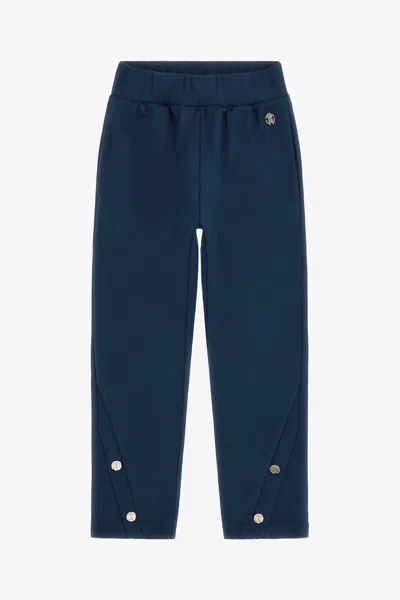 Roberto Cavalli Kids' Cotton Sweatpants With Rc Monogram In Blue