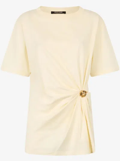 Roberto Cavalli Cotton T-shirt In Neutrals