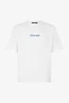 Roberto Cavalli Cotton T-shirt With Dragon And Logo In White