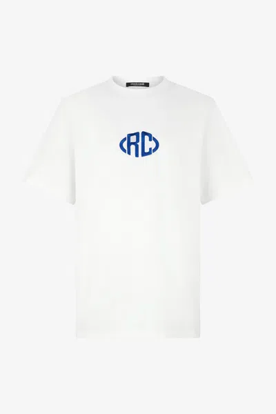 Roberto Cavalli Cotton T-shirt With Monogram In White